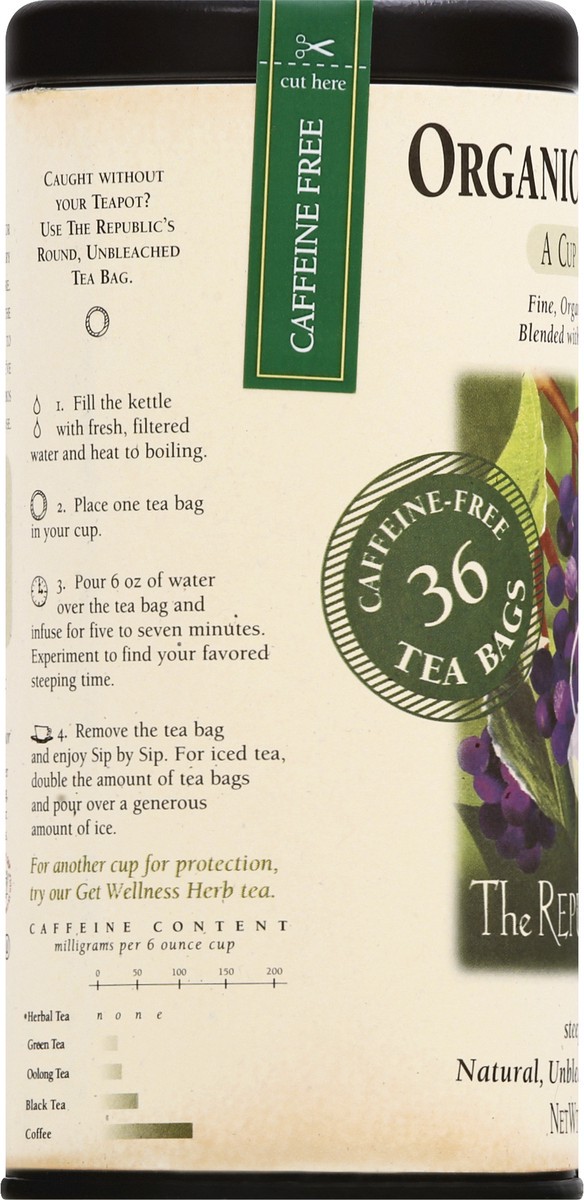 slide 5 of 9, The Republic of Tea Organic Elderberry Red Tea, 36 ct
