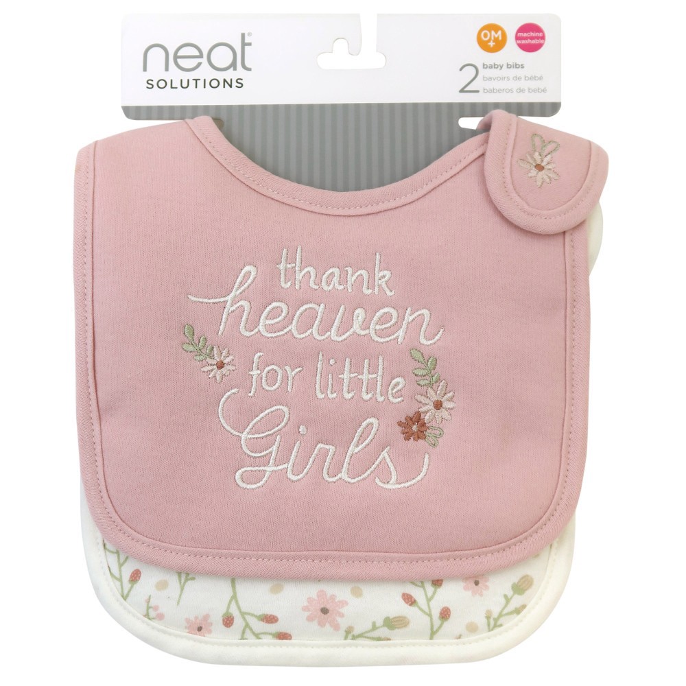 slide 1 of 1, Neat Solutions Thank Heaven For Little Girls Baby Bib, 2 ct