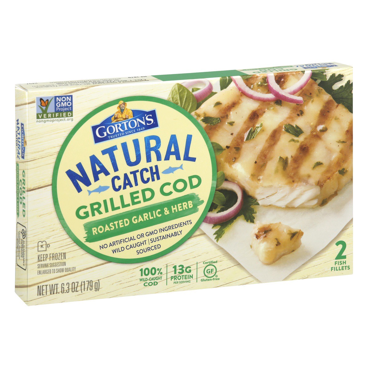 slide 2 of 9, Gorton's Grilled Roasted Garlic & Herb Cod, 6.3 oz