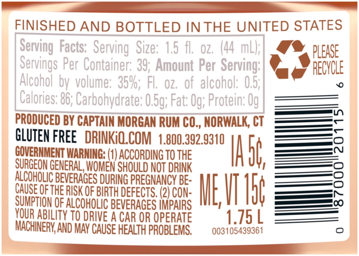 slide 2 of 6, Captain Morgan Spiced Rum, 1.75 liter