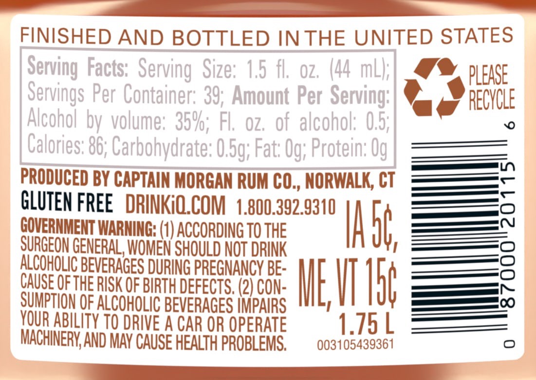 slide 3 of 5, Captain Morgan Original Spiced Rum, 1.75 L, 1.75 liter