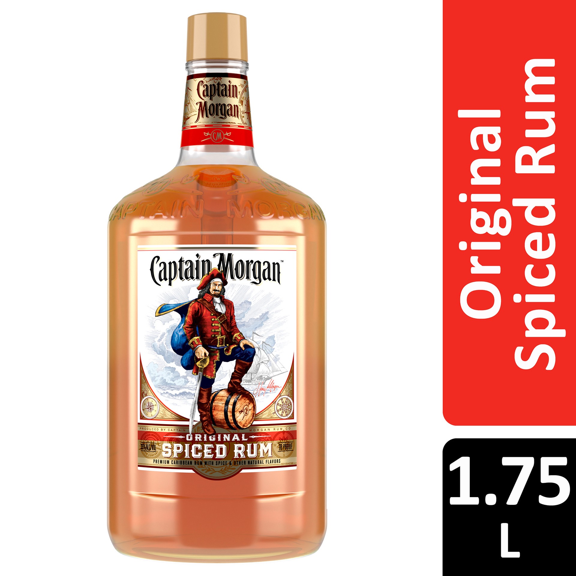 slide 2 of 5, Captain Morgan Original Spiced Rum, 1.75 L, 1.75 liter