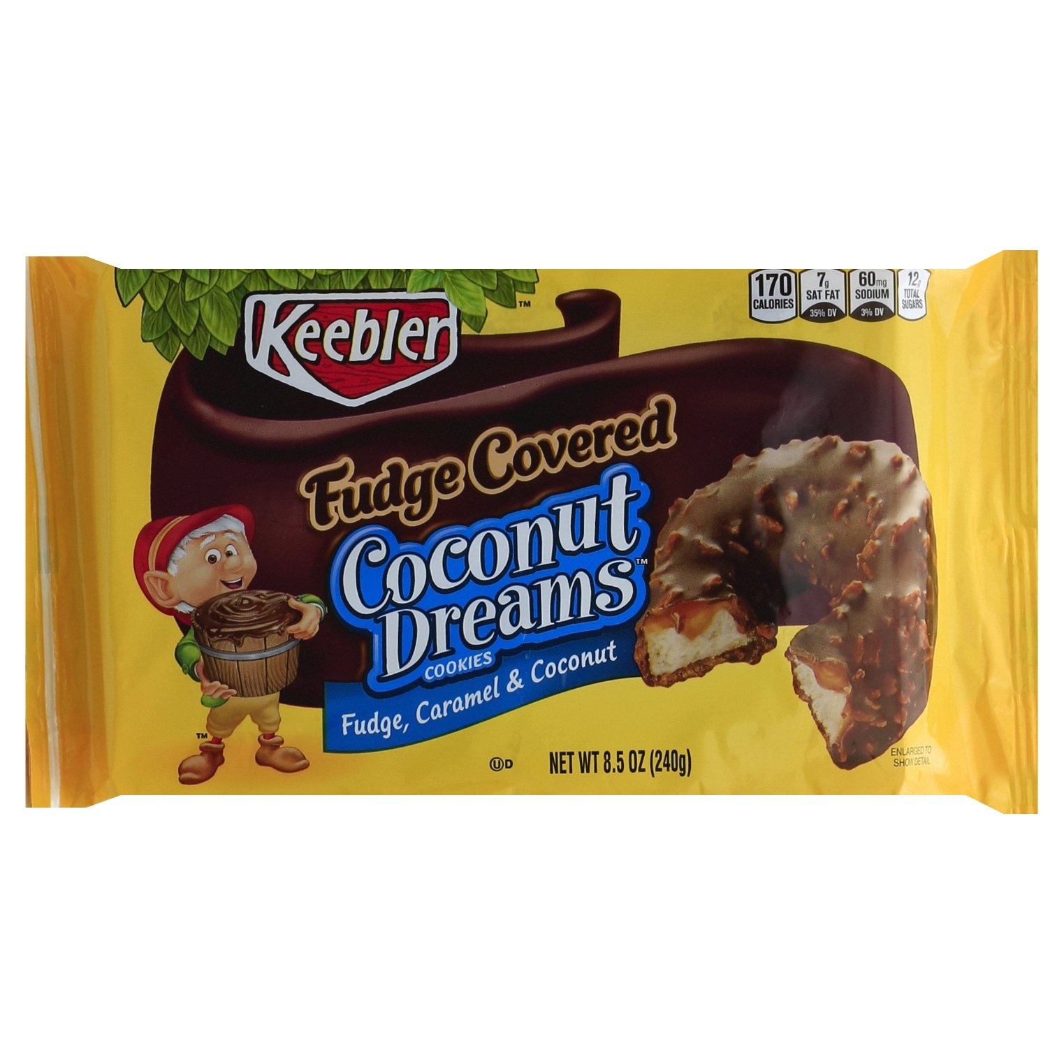 slide 1 of 6, Keebler Fudge Covered Coconut Dreams Cookies, 8.5 oz