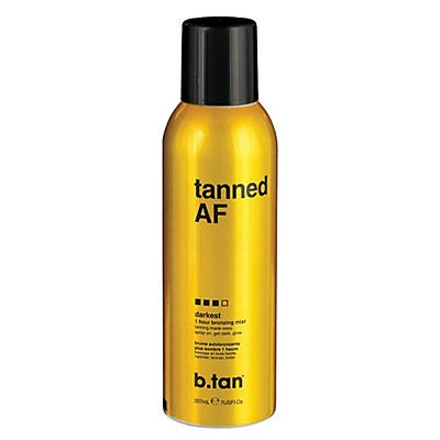 slide 1 of 1, b.tan Tanned AF Darkest 1 Hour Bronzing Mist, 7 oz