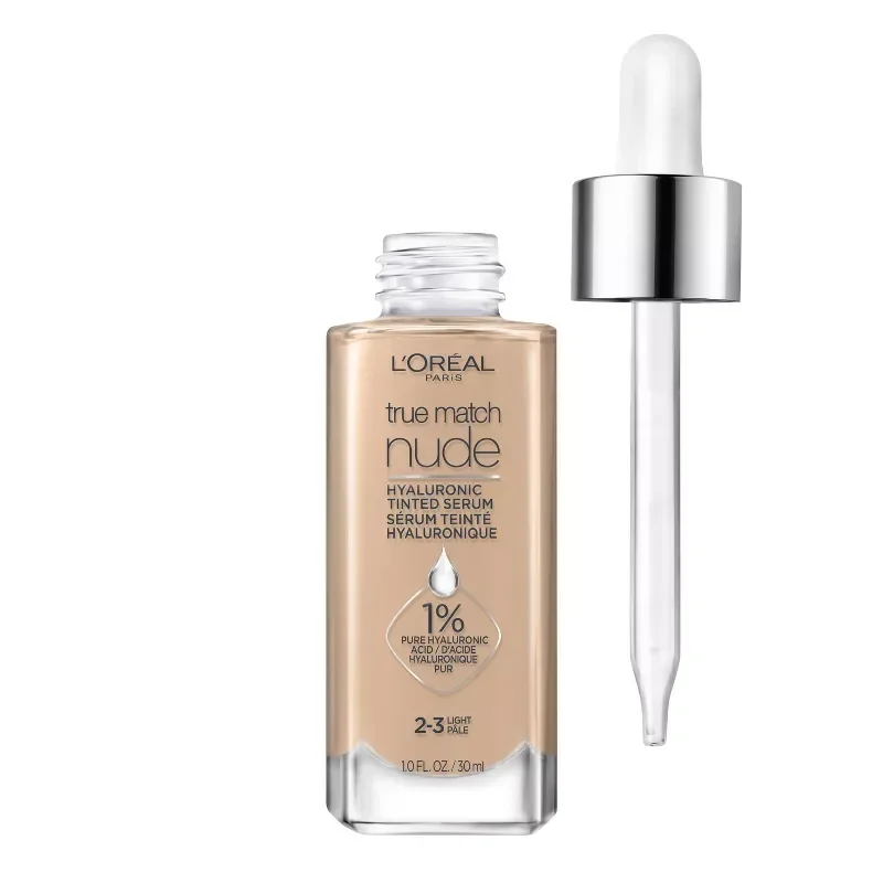 slide 1 of 6, L'Oréal L'Oreal Paris True Match Nude Hyaluronic Tinted Serum Hydrates All-In-1, Light 2-3, 1 fl oz