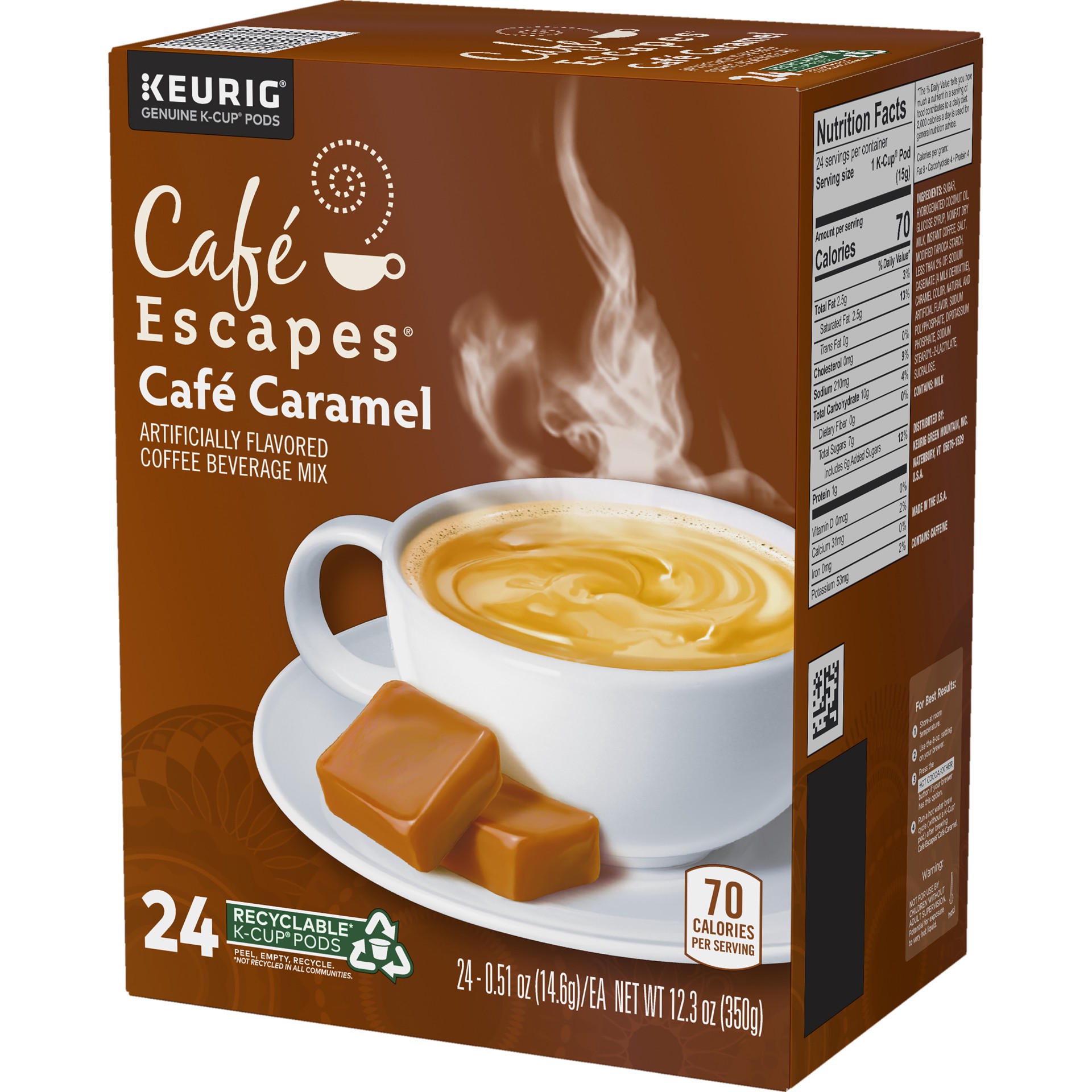 slide 3 of 5, Café Escapes Café Caramel, Keurig Single-Serve K-Cup Pods, 24 Count, 24 ct; 0.31 oz