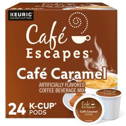 Café Escapes Cafe Escapes Cafe Caramel, Keurig Single-Serve K-Cup Pods, 24 Count