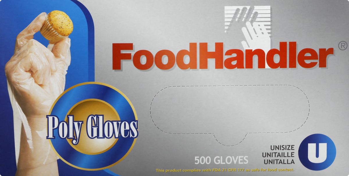 slide 5 of 11, FoodHandler Poly Unisize Gloves 500 ea, 500 ct