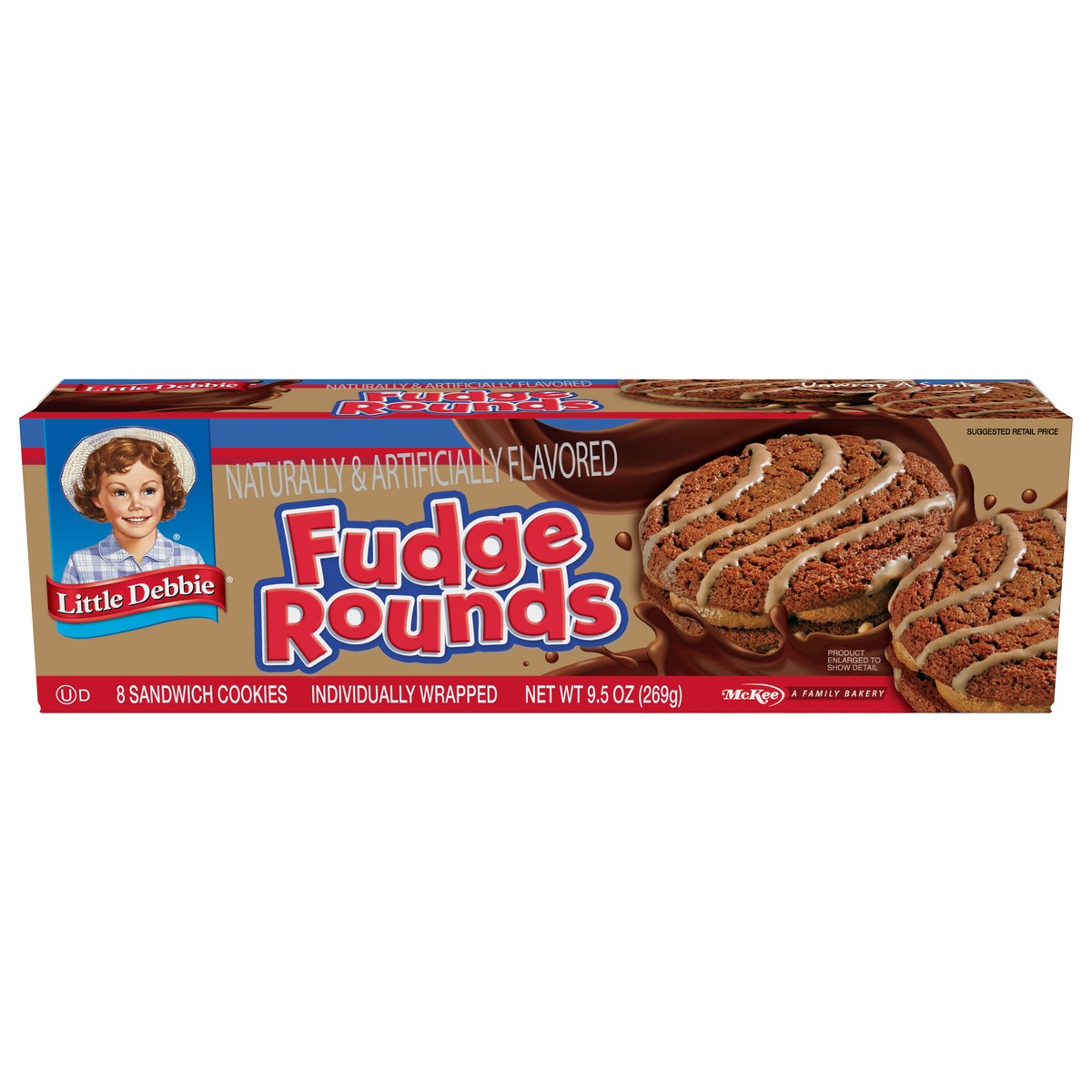 slide 6 of 13, Little Debbie Snack Cakes, Little Debbie Family Pack Fudge Rounds, 8 ct