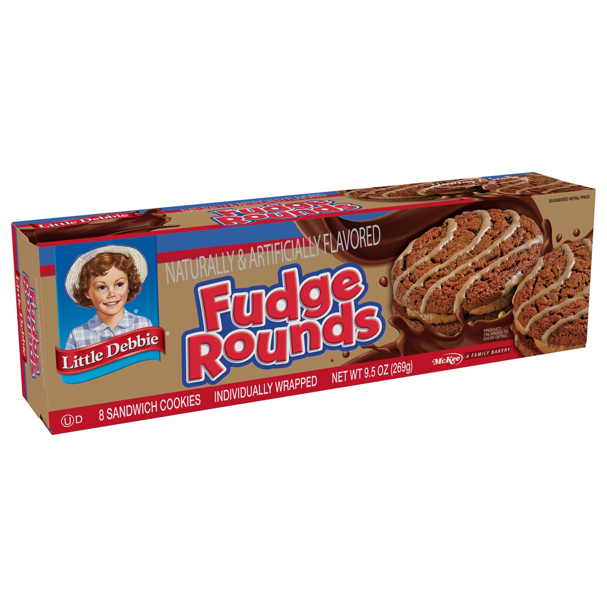 slide 12 of 13, Little Debbie Snack Cakes, Little Debbie Family Pack Fudge Rounds, 8 ct