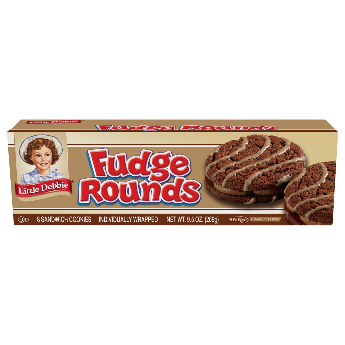 slide 1 of 6, Little Debbie Fudge Rounds, 9.5 oz
