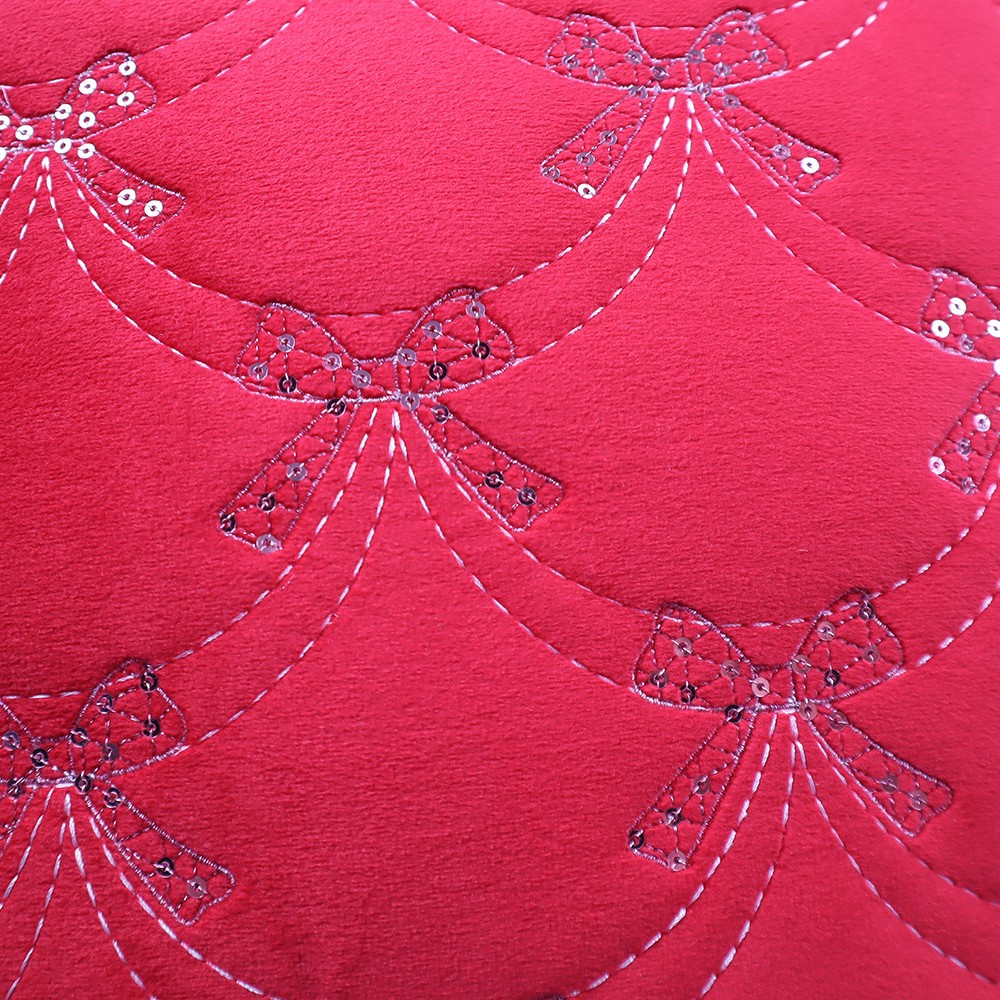 slide 3 of 3, 16" X 16" Red Velvet Bow Throw Pillow By Ashland, 16 in x 16 in