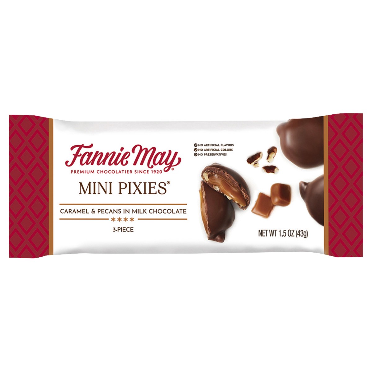 slide 1 of 3, Fannie May Milk Chocolate Caramel Pixies, 3 ct; 1.5 oz