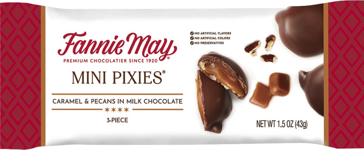 slide 1 of 3, Fannie May Milk Chocolate Caramel Pixies, 3 ct; 1.5 oz