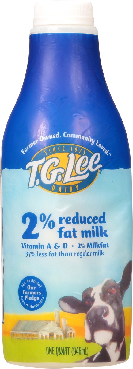 slide 1 of 9, T.G. Lee 2% Milkfat Reduced Fat Milk 1 Qt, 1 qt