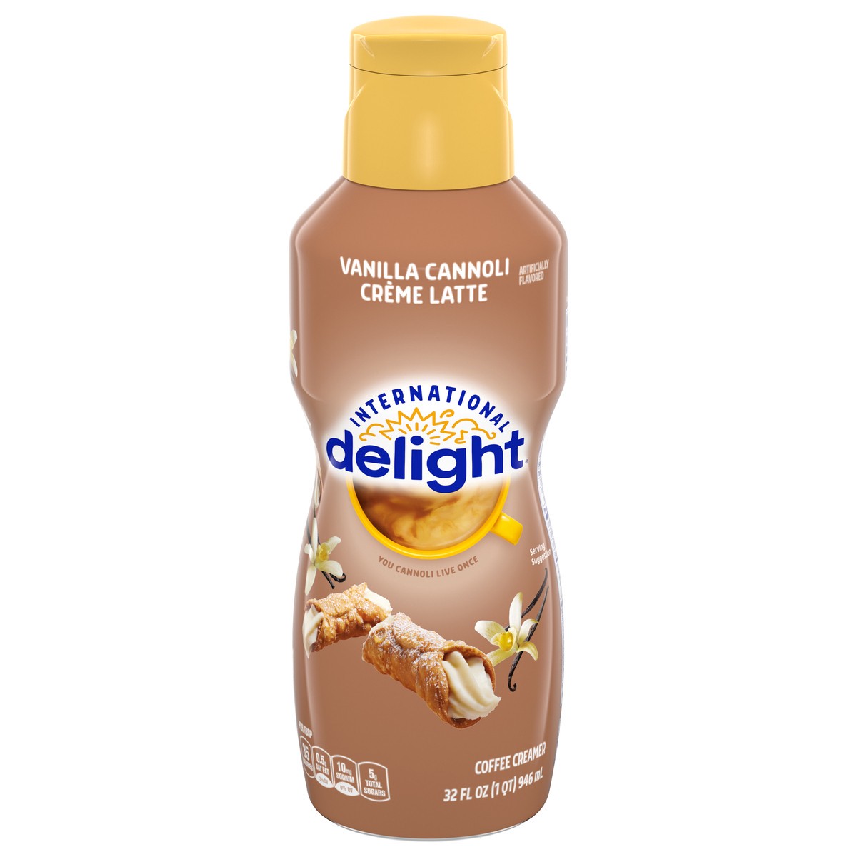 slide 1 of 5, International Delight Coffee Creamer, Vanilla Cannoli Creme Latte, 32 FL OZ Bottle, 32 fl oz