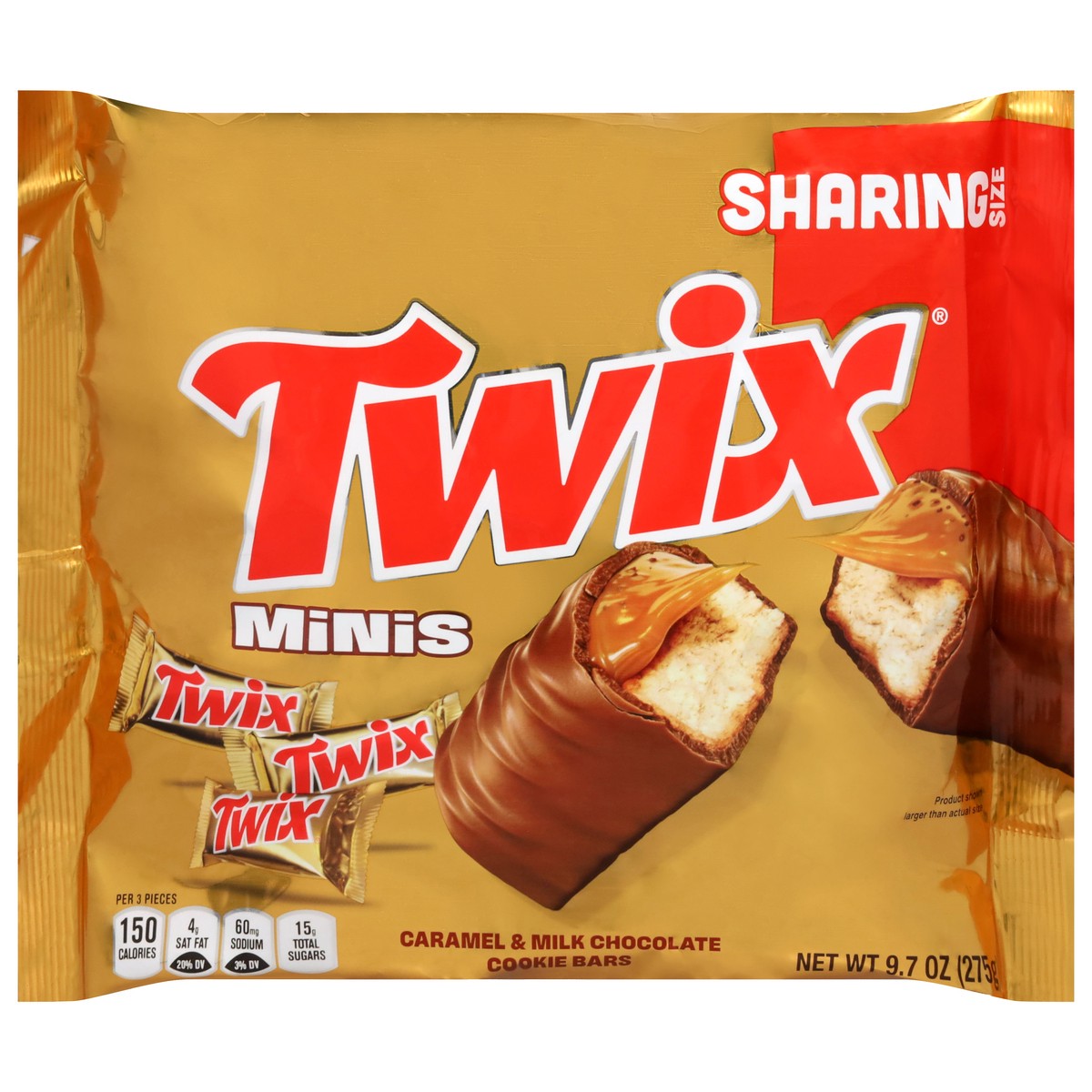 slide 1 of 14, TWIX Minis Caramel and Milk Chocolate Candy Bars, Sharing Size, 9.7 Oz Resealable Bag, 9.7 oz