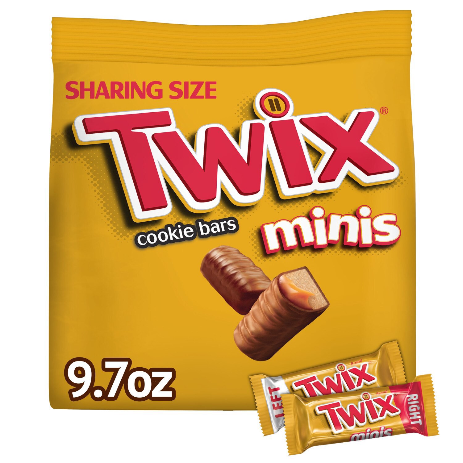 slide 1 of 1, TWIX Caramel & Milk Chocolate Minis Cookie Bars Sharing Size 9.7 oz, 9.7 oz