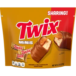 TWIX Minis Caramel and Milk Chocolate Candy Bars, Sharing Size, 9.7 Oz Resealable Bag