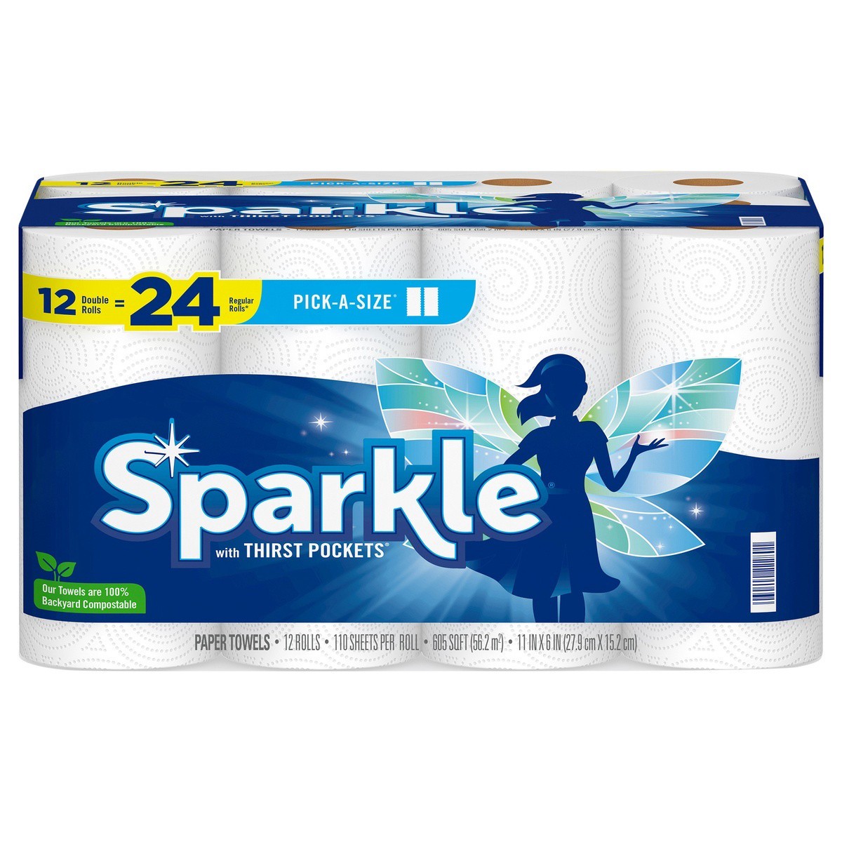 slide 1 of 3, Sparkle Pick-A-Size Paper Towel, 12 Double Rolls, 605 FTK