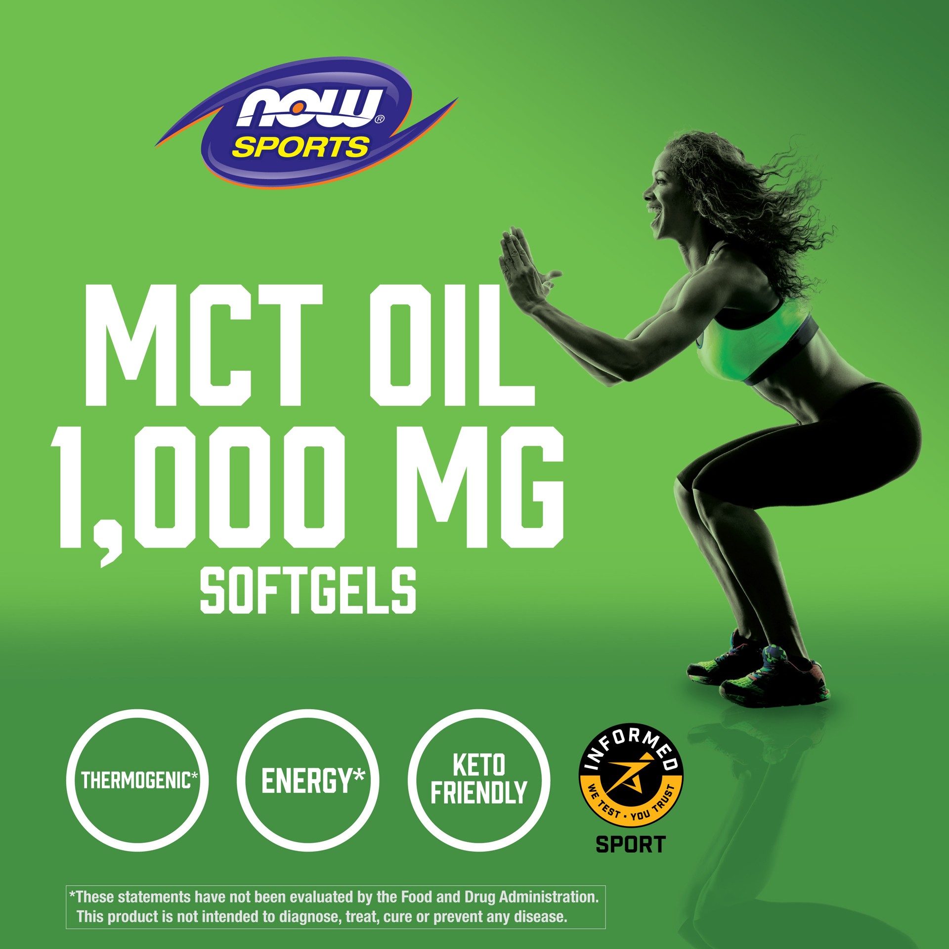 slide 2 of 5, NOW Sports MCT Oil 1000 mg - 150 Softgels, 150 ct