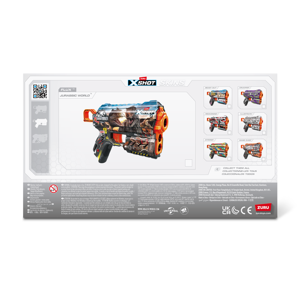 slide 3 of 3, Zuru X-Shot Jurassic World Skins Series Blaster with 8 Darts, 1 ct