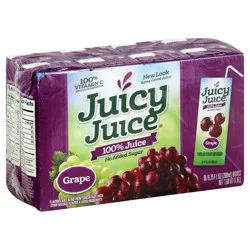 Juicy Juice Grape 100% Juice - 8 x 6.75 fl oz Boxes