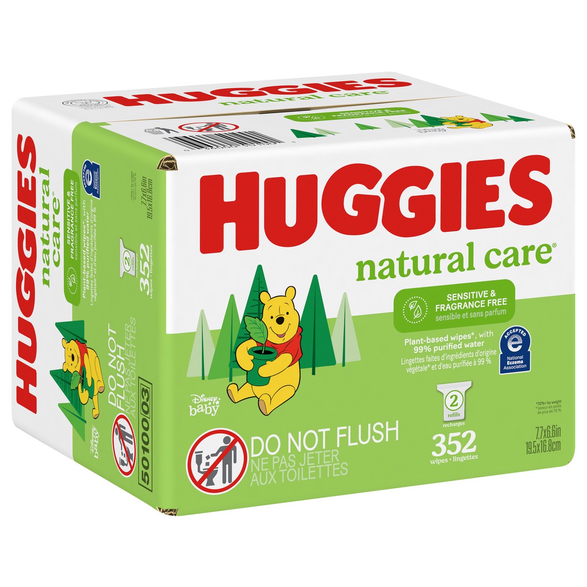 slide 6 of 9, Huggies Natural Care Sensitive Baby Wipes, Unscented, 2 Refill Packs (352 Wipes Total), 352 ct