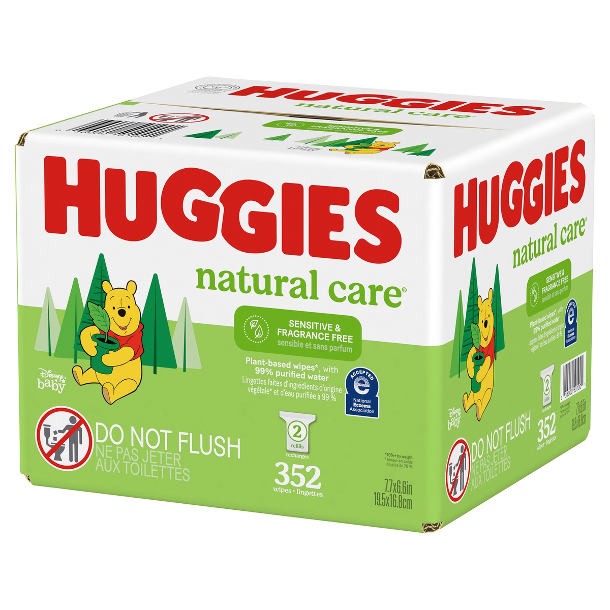 slide 3 of 10, Huggies Natural Care Unscented Baby Wipes, Sensitive, 2 Refill Packs, 352 ct