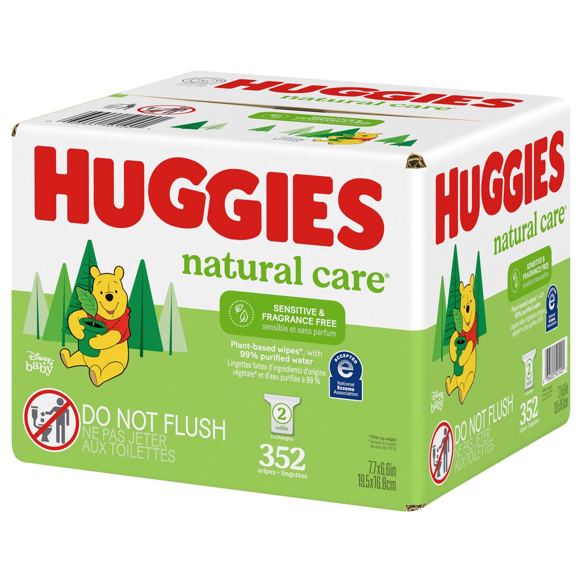 slide 7 of 9, Huggies Natural Care Sensitive Baby Wipes, Unscented, 2 Refill Packs (352 Wipes Total), 352 ct