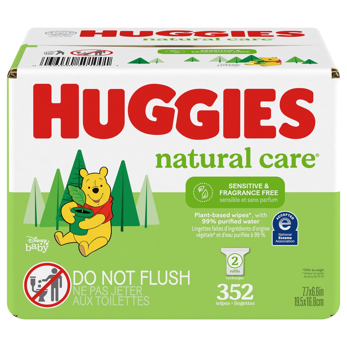 slide 1 of 9, Huggies Natural Care Sensitive Baby Wipes, Unscented, 2 Refill Packs (352 Wipes Total), 352 ct