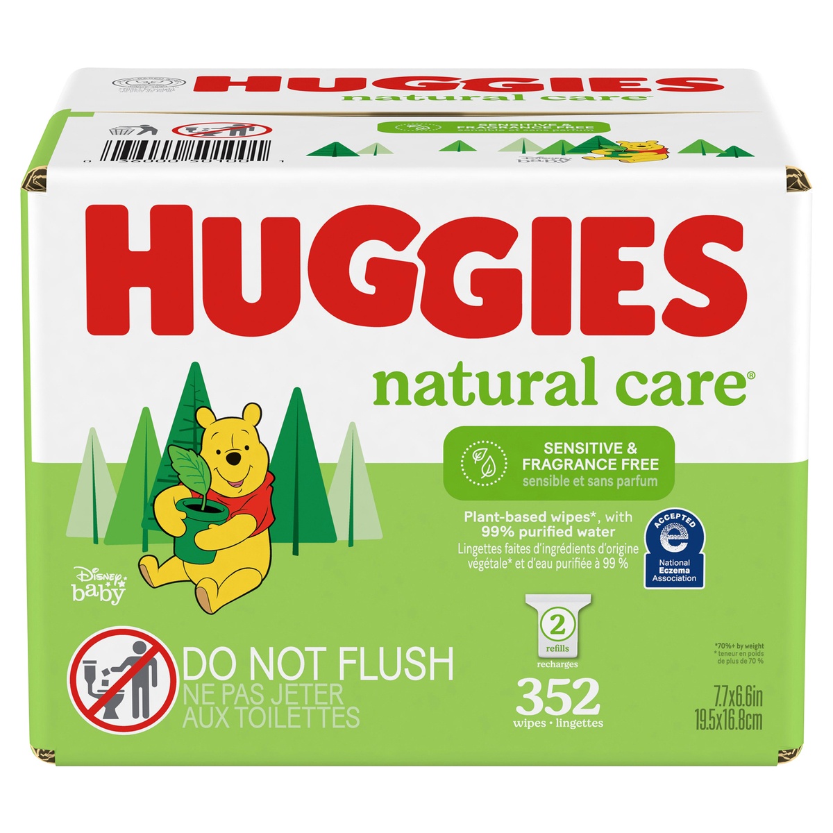 slide 10 of 10, Huggies Natural Care Unscented Baby Wipes, Sensitive, 2 Refill Packs, 352 ct