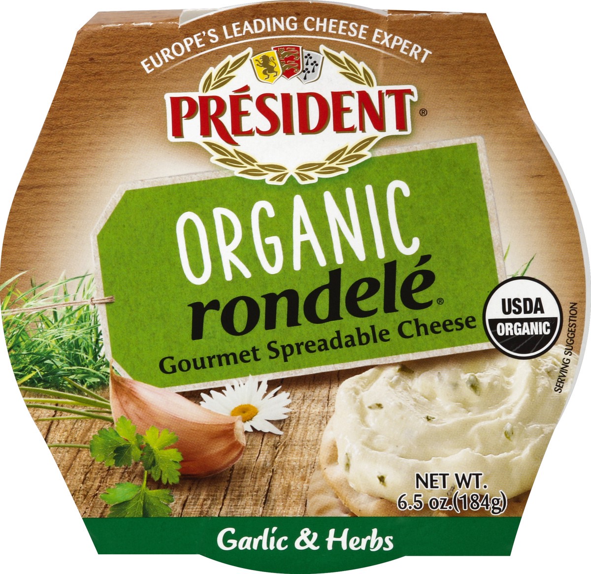 slide 2 of 6, Président Organic Rondele Garlic And Herbs Cheese Spread, 6.5 oz