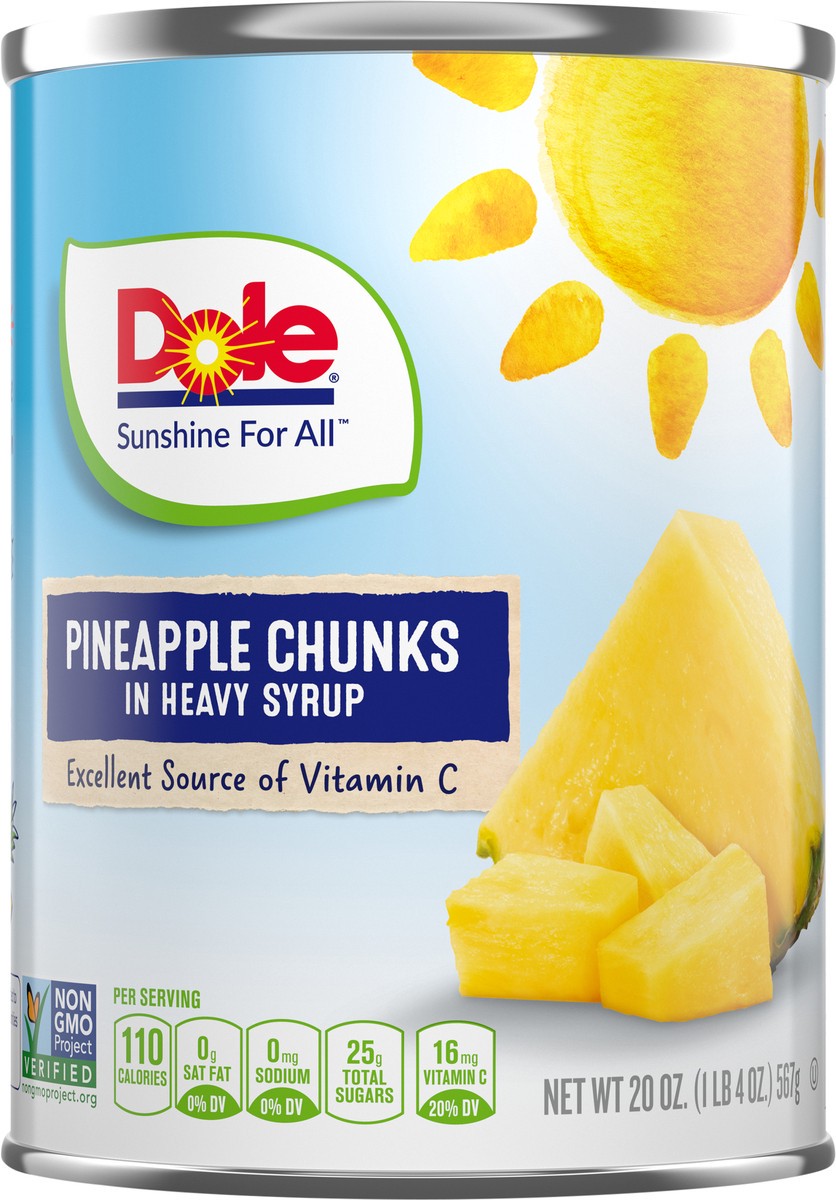 slide 7 of 9, Dole Pineapple Chunks in Heavy Syrup, 20 oz