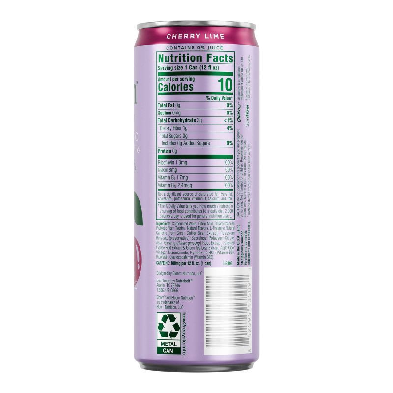 slide 3 of 7, Bloom Cherry Lime Energy Drink - 12 fl oz Can, 12 fl oz