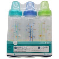 slide 5 of 5, Evenflo 8 Ounce 0M+ Classic Prints Standard Feeding Bottles 3 ea, 3 ct; 8 oz