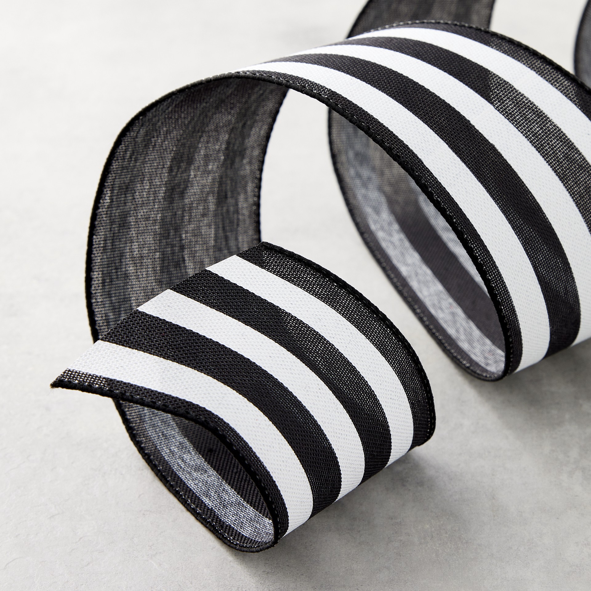 slide 3 of 4, 2.5" X 25ft. Stripe Faux Linen Wired Ribbon By Celebrate It Decor, 2.5 in x 25 ft