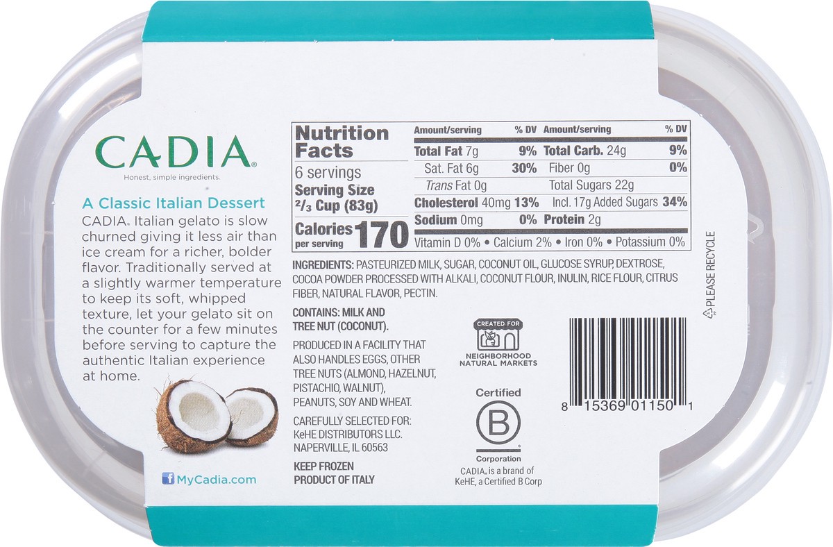 slide 4 of 9, Cadia Coconut Italian Gelato 30.4 fl oz, 30.40 fl oz