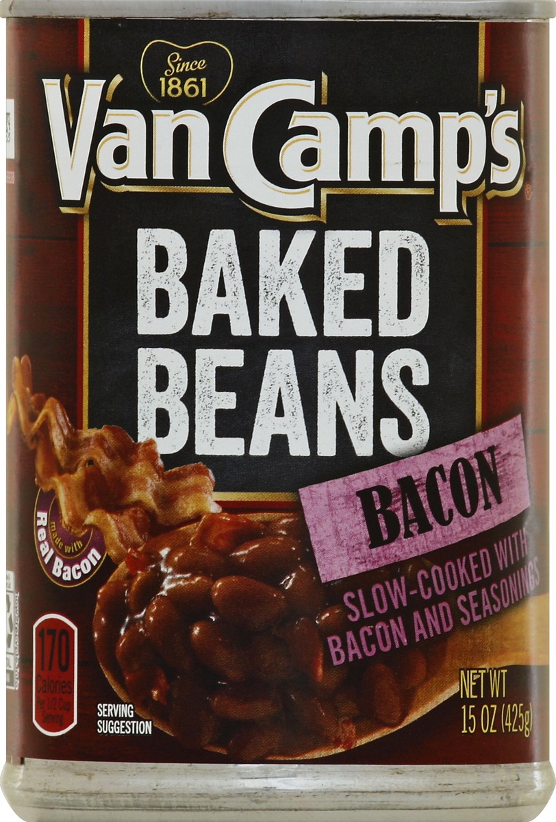 slide 2 of 2, Van Camp's Bacon Baked Beans, Canned Beans, 15 OZ, 15 oz