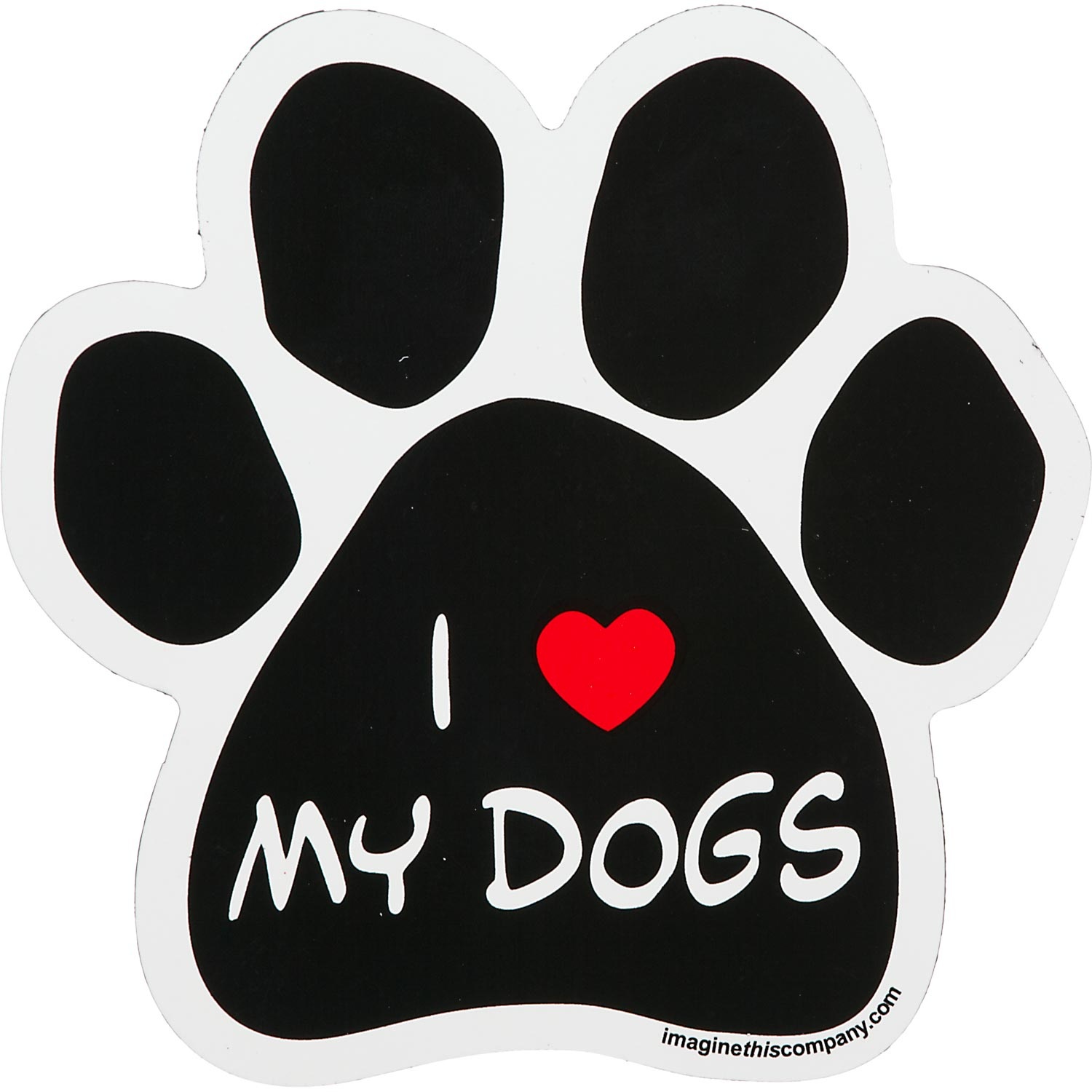 slide 1 of 1, Imagine This I Love My Dogs Paw Shaped Car Magnet, 1 ct