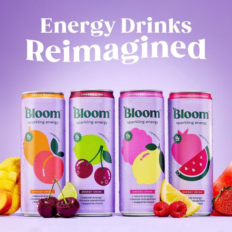 slide 5 of 7, Bloom Peach Mango Energy Drink- 12 fl oz, 12 fl oz