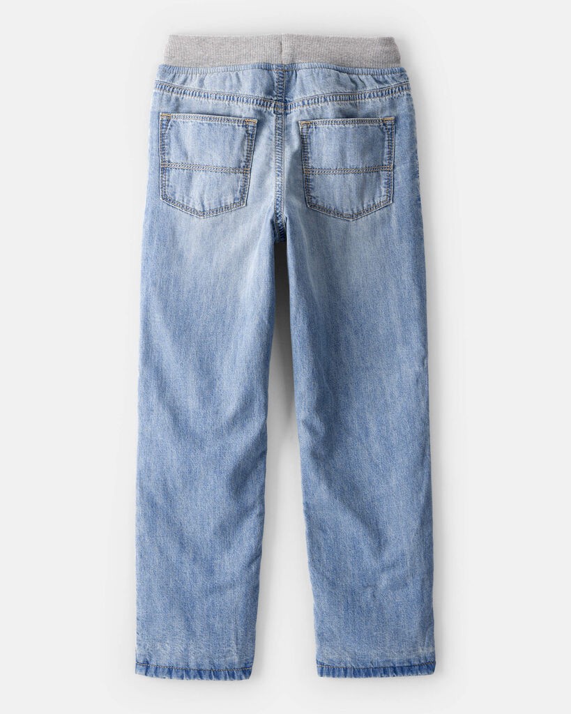 slide 3 of 4, Oshkosh Boys Denim Pull-On Straight Jeans - Light Wash Blue 14, 1 ct