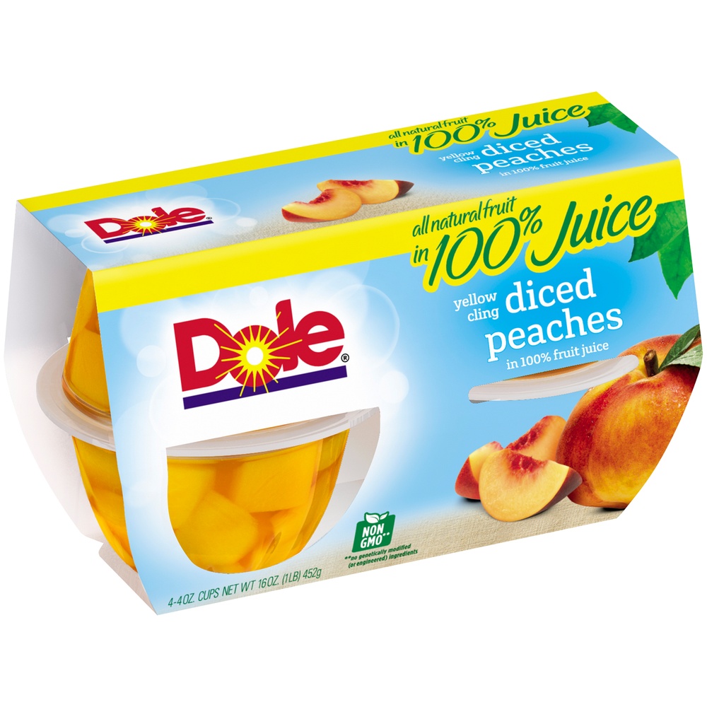 slide 2 of 8, Dole Diced Peaches, 4 ct; 4 oz