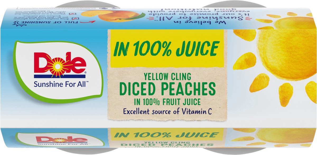 slide 8 of 9, Dole Diced Peaches in 100% Fruit Juice, Yellow Cling, 4 ct