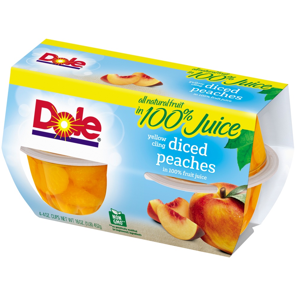 slide 3 of 8, Dole Diced Peaches, 4 ct; 4 oz