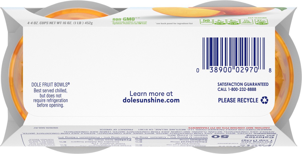 slide 9 of 9, Dole Diced Peaches in 100% Fruit Juice, Yellow Cling, 4 ct