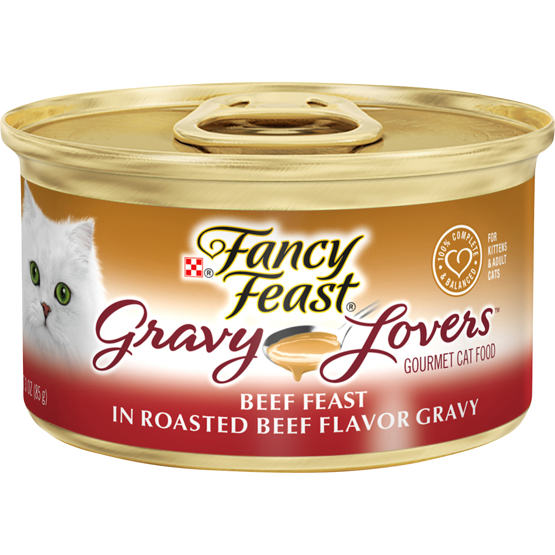 slide 1 of 7, Fancy Feast Purina Fancy Feast Gravy Lovers Gourmet Wet Cat Food Beef Feast In Roasted Beef Flavor Gravy - 3oz, 