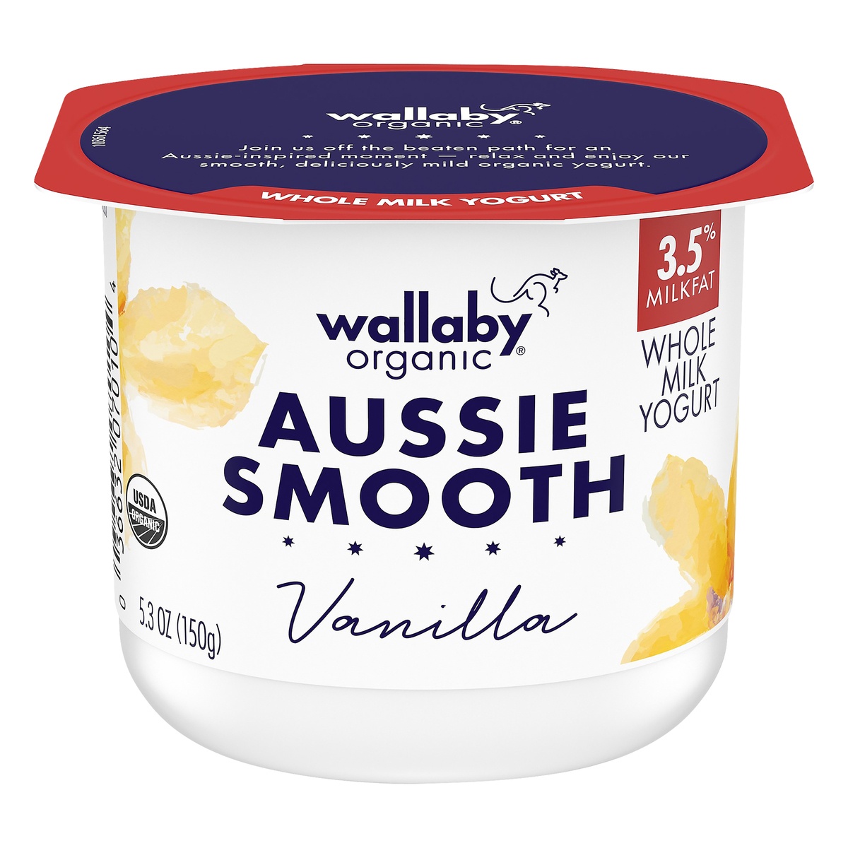 slide 1 of 8, Wallaby Organic Yogurt, Whole Milk, Vanilla, Aussie Smooth, 5.3 oz
