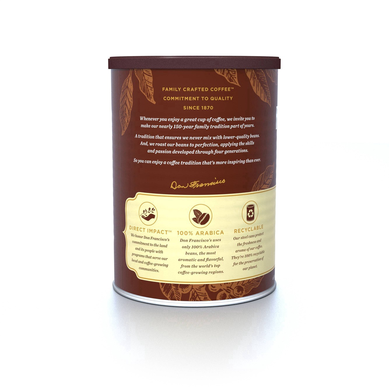 slide 27 of 50, Don Francisco's Vanilla Nut Flavored Ground Coffee, 12 oz Can, 12 oz