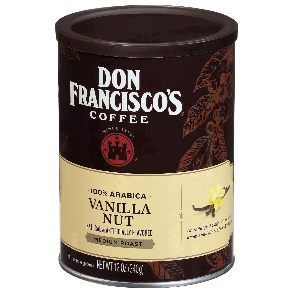 slide 25 of 50, Don Francisco's Vanilla Nut Flavored Ground Coffee, 12 oz Can, 12 oz